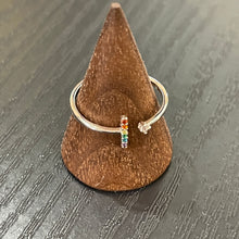 Load image into Gallery viewer, 925 Sterling Siver Rainbow Zircon Ring Pride LGBTQ+