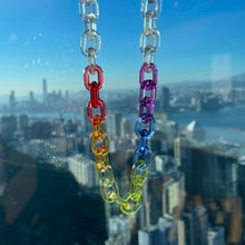 Load image into Gallery viewer, Transparent Acrylic Rainbow Chain Choker Necklace LGBTQ+