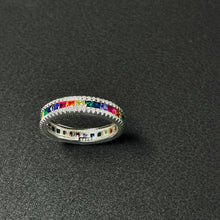 Load image into Gallery viewer, 925 Sterling Siver Rainbow Zircon Ring Pride LGBTQ+
