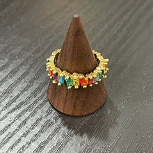 Load image into Gallery viewer, Rainbow Zircon Ring Pride LGBTQ+