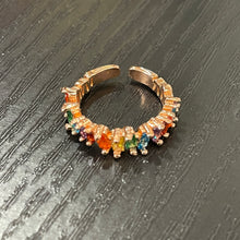 Load image into Gallery viewer, Rainbow Zircon Ring Pride LGBTQ+