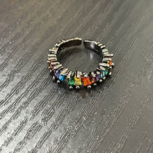 Load image into Gallery viewer, Rainbow Zircon Ring Pride LGBTQ+