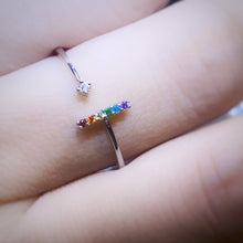 Load image into Gallery viewer, 925 Sterling Siver Rainbow Zircon Ring Pride LGBTQ+