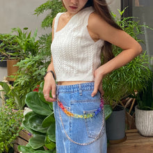 Load image into Gallery viewer, Transparent Rainbow Chunky Chain Waist Belt Acrylic & Metal 2 Layers