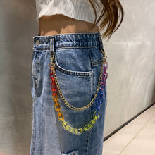 Load image into Gallery viewer, Transparent Rainbow Chunky Chain Waist Belt Acrylic & Metal 2 Layers