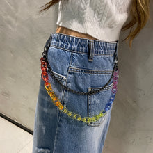 Load image into Gallery viewer, Transparent Rainbow Chunky Chain Waist Belt Acrylic & Metal 2 Layers