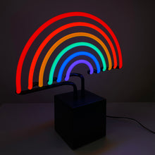 Load image into Gallery viewer, Gay Pride Rainbow Neon Desk Lamp LGBTQ+ USB Rainbow Light