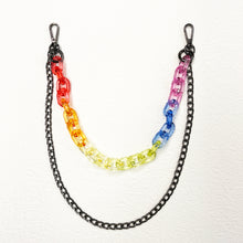 Load image into Gallery viewer, Transparent Rainbow Chunky Chain Waist Belt Acrylic & Metal 2 Layers