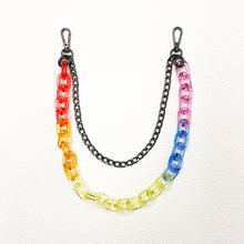 Load image into Gallery viewer, Transparent Rainbow Chunky Chain Waist Belt Acrylic & Metal 2 Layers