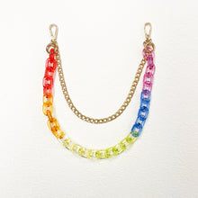 Load image into Gallery viewer, Transparent Rainbow Chunky Chain Waist Belt Acrylic & Metal 2 Layers