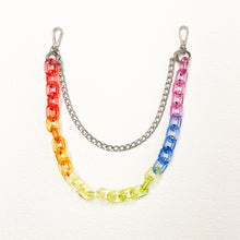 Load image into Gallery viewer, Transparent Rainbow Chunky Chain Waist Belt Acrylic & Metal 2 Layers