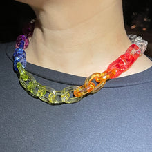 Load image into Gallery viewer, Transparent Acrylic Rainbow Chain Choker Necklace LGBTQ+
