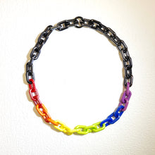 Load image into Gallery viewer, Iridescent Acrylic Rainbow Chunky Chain Necklace LGBTQ+