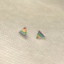 Load image into Gallery viewer, Rainbow 925 Silver Tiny Stud Earrings LGBTQ+ (1 pair)