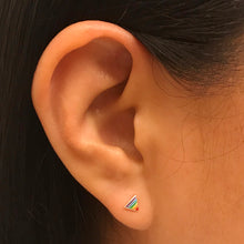 Load image into Gallery viewer, Rainbow 925 Silver Tiny Stud Earrings LGBTQ+ (1 pair)