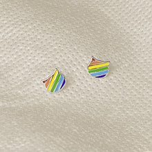 Load image into Gallery viewer, Rainbow 925 Silver Tiny Stud Earrings LGBTQ+ (1 pair)