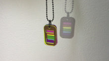 Load and play video in Gallery viewer, Gay Pride Rainbow Acrylic Dog Tag LGBTQ+ - Primary Colour
