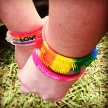 Load image into Gallery viewer, Gay Pride Rainbow LOVE Slap Bracelet Mardi Gras Parade LGBTQ
