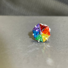 Load image into Gallery viewer, Rainbow Snowflake Zircon Brooch LGBTQ+
