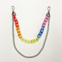Load image into Gallery viewer, Transparent Rainbow Chunky Chain Waist Belt Acrylic &amp; Metal 2 Layers
