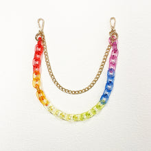 Load image into Gallery viewer, Transparent Rainbow Chunky Chain Waist Belt Acrylic &amp; Metal 2 Layers
