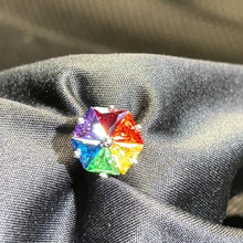 Load and play video in Gallery viewer, Rainbow Snowflake Zircon Brooch LGBTQ+
