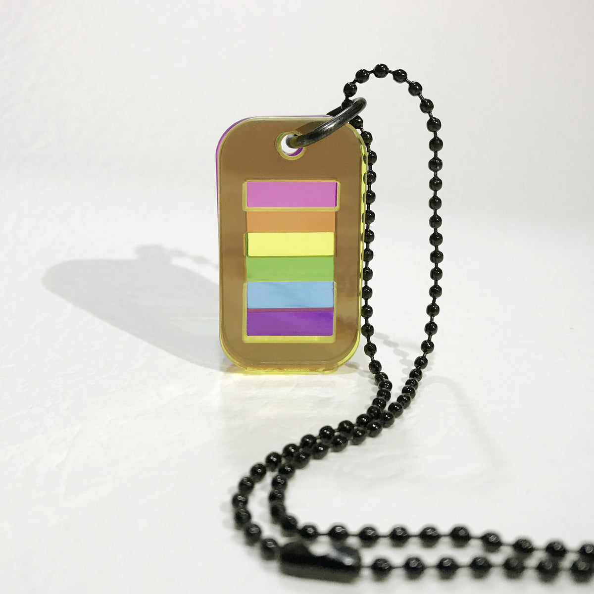 Gay Pride Rainbow Acrylic Dog Tag LGBTQ+ - Primary Colour – Azure and ...