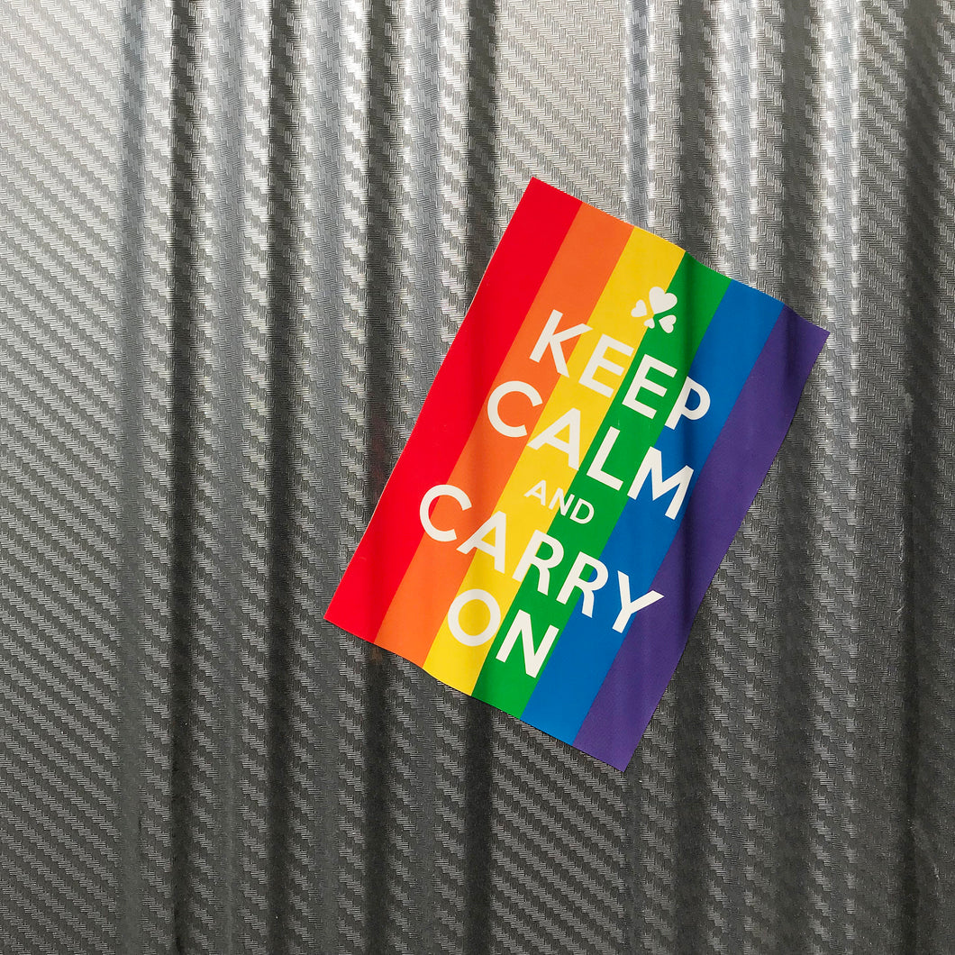 六色彩虹防水PVC貼紙 - keep calm and carry on