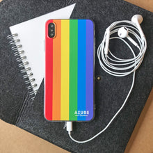 將圖像加載到圖庫查看器中，LGBTQ+ 六色彩虹手機殼 - 直紋 

