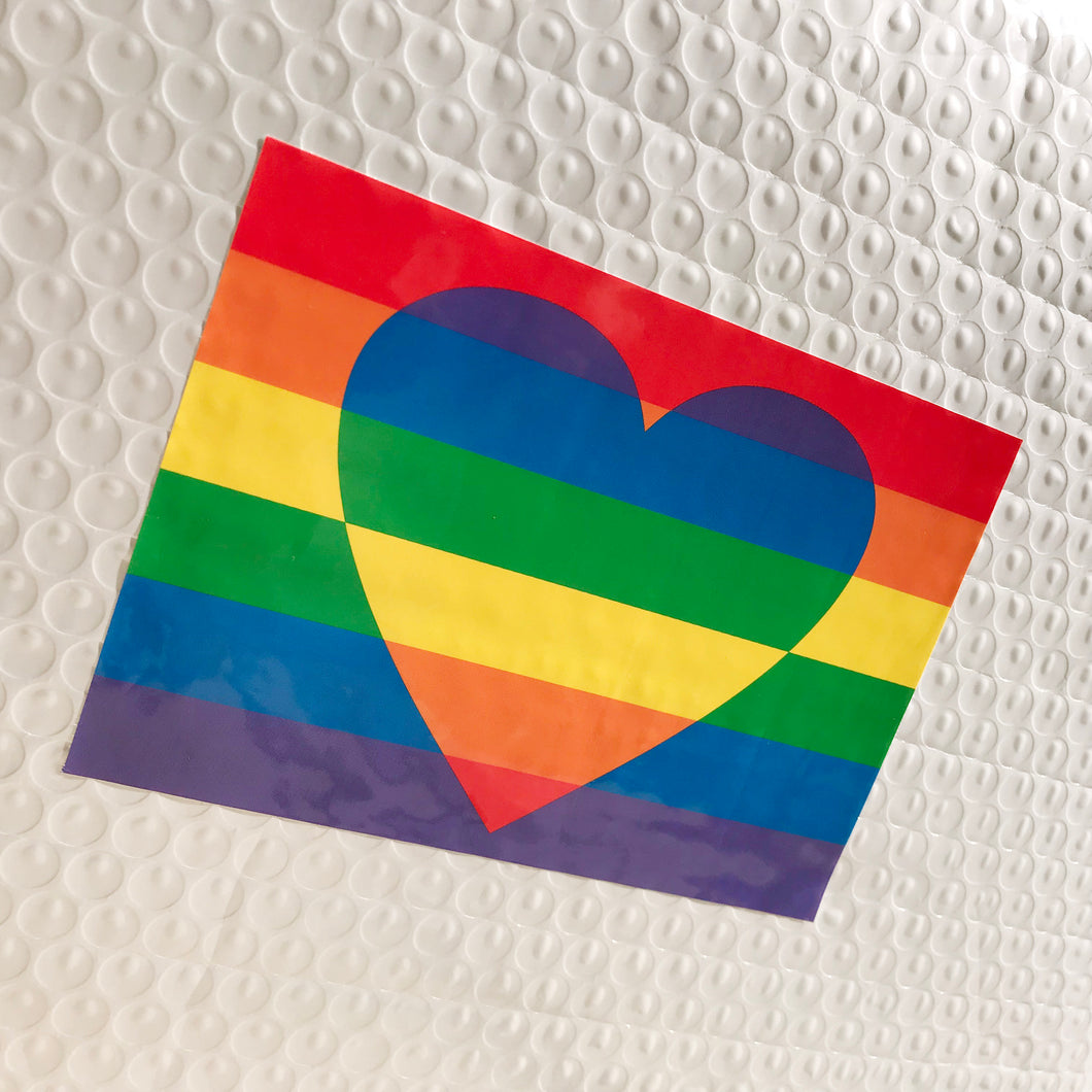 Rainbow Pride Sticker LGBTQ+ - heart