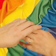 將圖像加載到圖庫查看器中，925純銀彩虹戒指 Rainbow LGBTQ+
