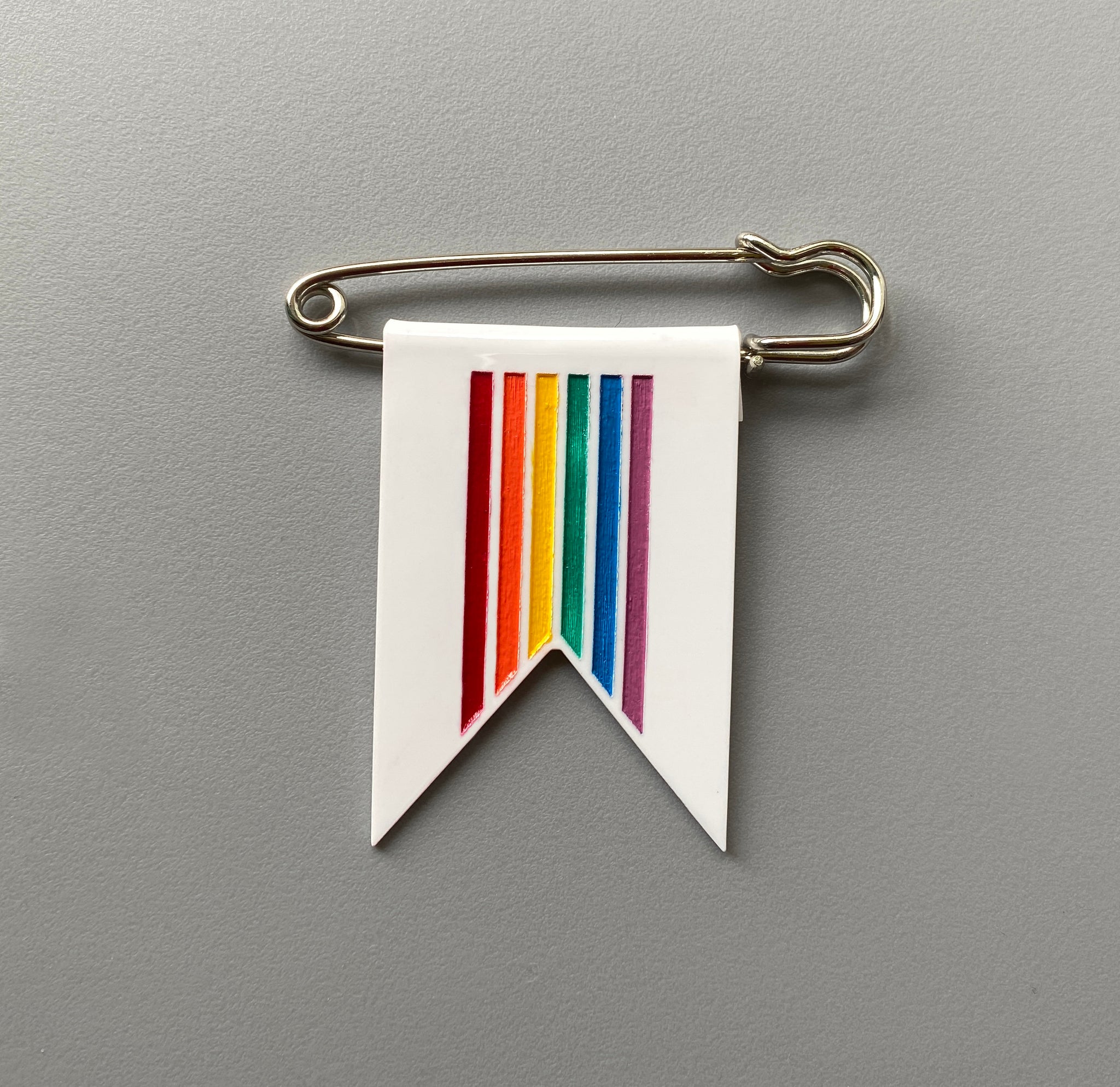 Handmade Rainbow Flag Pin Badge Brooch LGBTQ+ – Azure and Rainbow