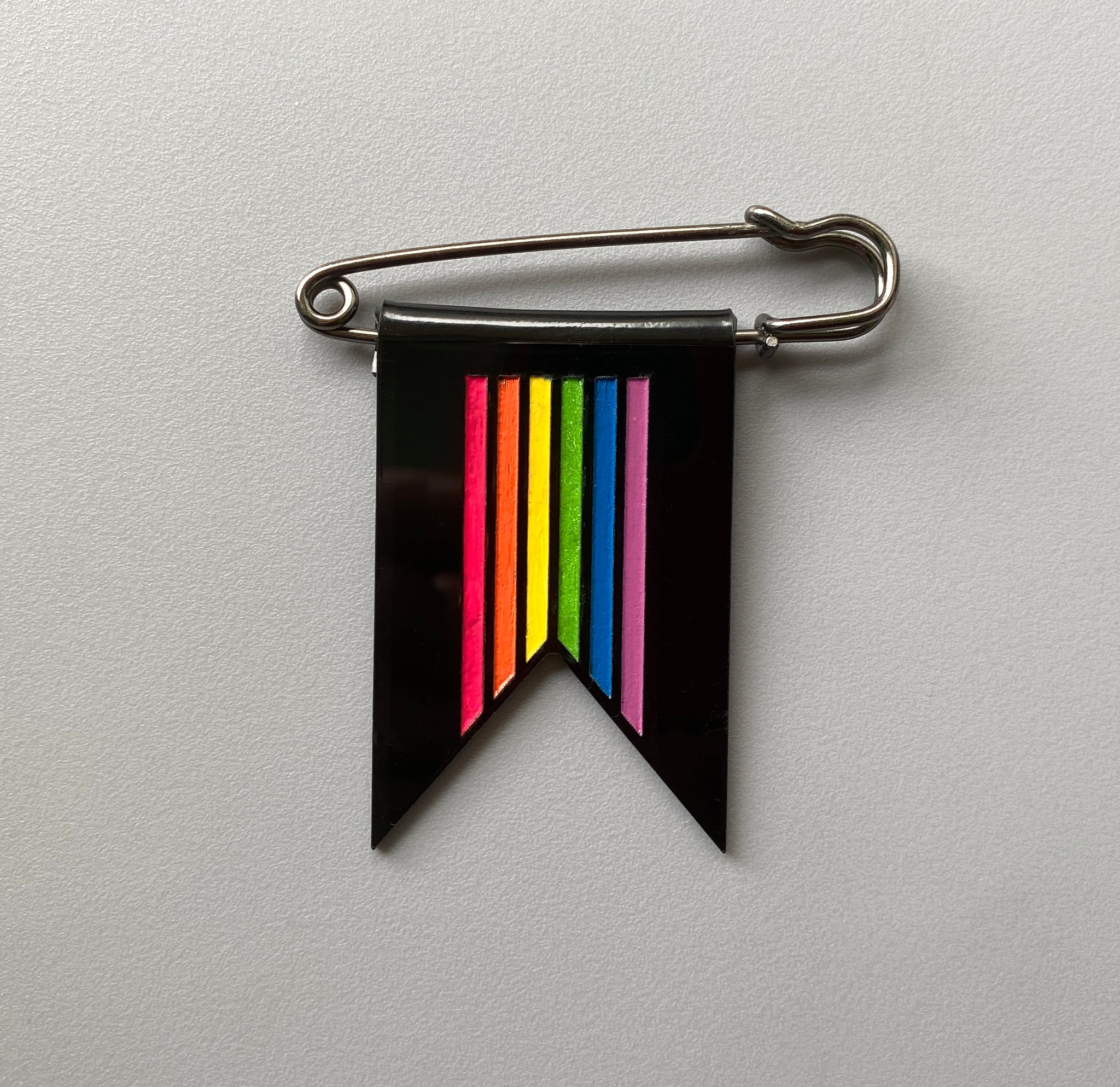 Handmade Rainbow Flag Pin Badge Brooch LGBTQ+ – Azure and Rainbow