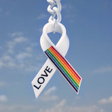 Load image into Gallery viewer, Gay Pride Rainbow &amp; LOVE Acrylic Ribbon LGBTQ+
