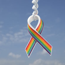 Load image into Gallery viewer, Gay Pride Rainbow Acrylic Ribbon Pendant LGBTQ+
