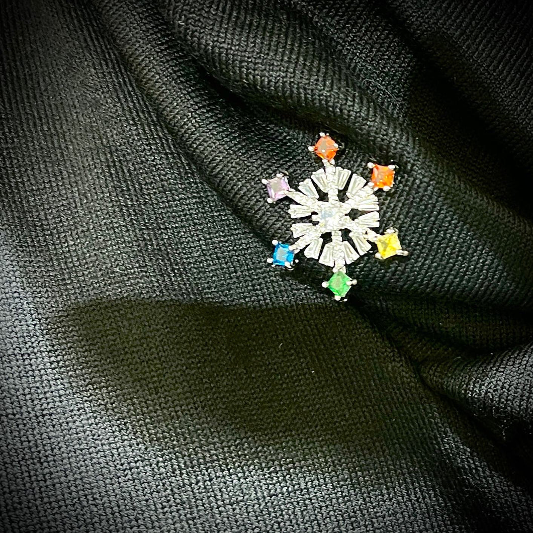 Rainbow Snowflake Zircon Brooch LGBTQ+