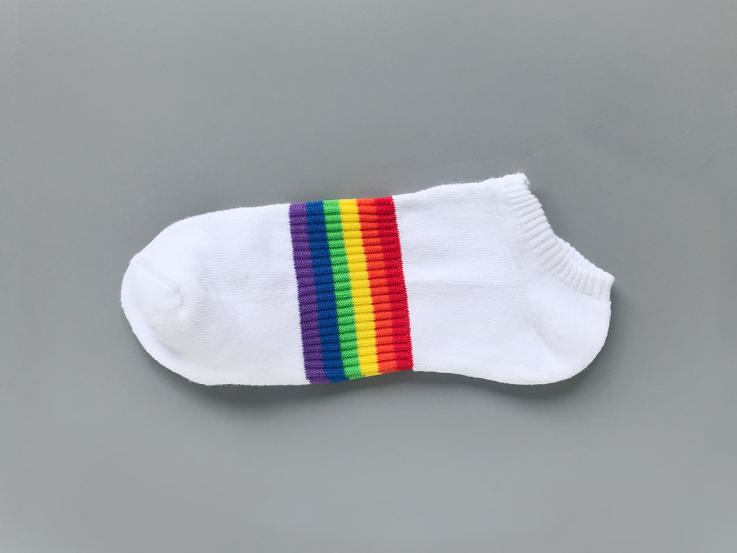 六色彩虹棉質毛巾短襪 LGBTQ+ 